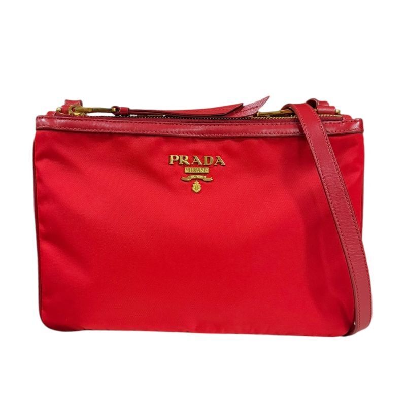 Prada Shoulder Bag Nylon 1bh046 Red Ladies Prada Prada